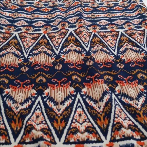 Bohemian Women's Brown Boho Print Semi Cropped Wide Leg Palazzo Pants M - Picture 13 of 16